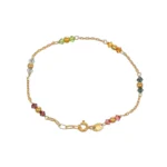 BRACCIALE ORO GIALLO CON ZIRCONI COLORATI