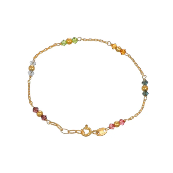 BRACCIALE ORO GIALLO CON ZIRCONI COLORATI