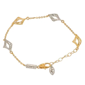 BRACCIALE DUE ORI CON ROMBI LAVORATI RINGARI