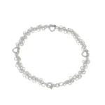 BRACCIALE ORO BIANCO CON CUORI