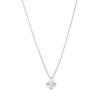 COLLANA ORO BIANCO CON DIAM FIORE KT 0.05 GVS1