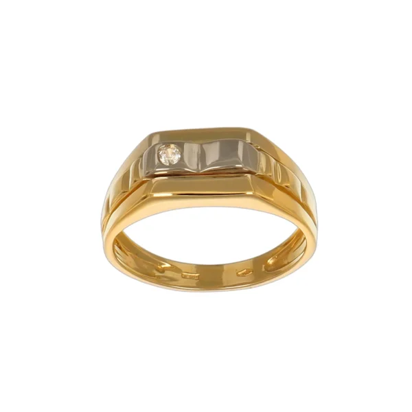 ANELLO ORO GIALLO CON ZIRCONE UOMO