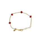 BRACCIALE ORO GIALLO CON FRAGOLE SMALTATE