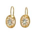 ORECCHINI ORO GIALLO CON ZIRC CELESTI E BIANCHI