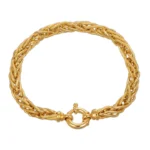 BRACCIALE ORO GIALLO LUCIDO SATINATO INTRECCIATO