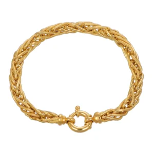 BRACCIALE ORO GIALLO LUCIDO SATINATO INTRECCIATO