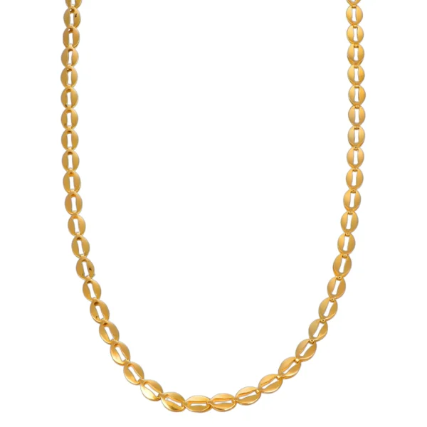 COLLANA ORO GIALLO OVALE LAVORATA