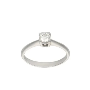ANELLO ORO BIANCO SOLITARIO CON DIAMANTE KT 0.25 G VS1