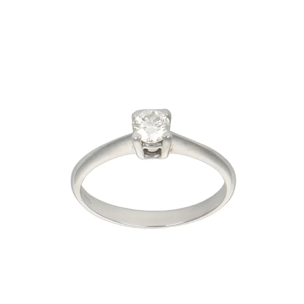 ANELLO ORO BIANCO SOLITARIO CON DIAMANTE KT 0.25 G VS1