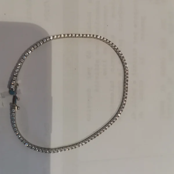 BRACCIALE ORO BIANCO TENNIS CON ZIRCONI BIANCHI