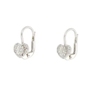 ORECCHINI ORO BIANCO CUORI CON ZIRCONI
