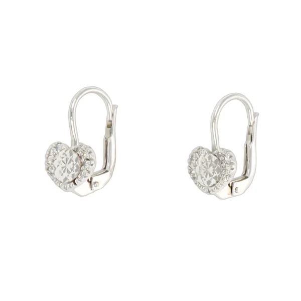 ORECCHINI ORO BIANCO CUORI CON ZIRCONI