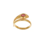 ANELLO ORO GIALLO SERPENTE CON ZIRCONI ROSSI