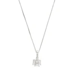 COLLANA ORO BIANCO CON CIONDOLO ANGIOLETTO E ZIRCONI