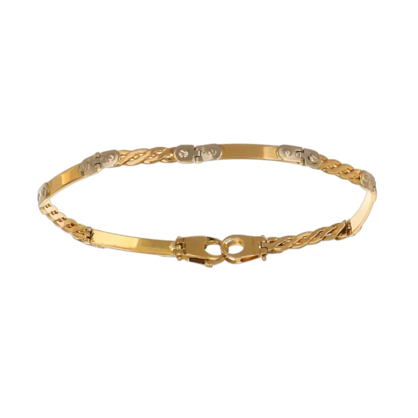 BRACCIALE 2 ORI FASCETTE SEMIRIGIDO LAVORATO