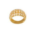 ANELLO ORO GIALLO FASCIA CON ZIRCONI BIANCHI