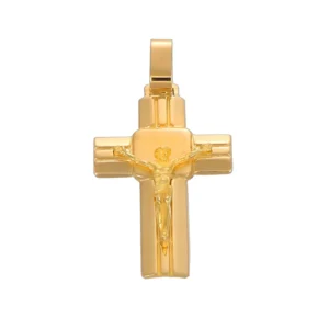 CIONDOLO ORO GIALLO CROCE CON GESÙ