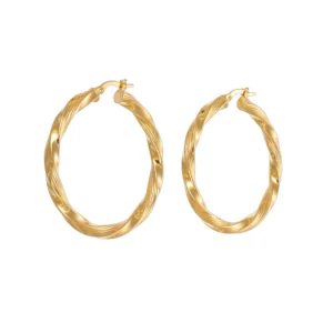 ORECCHINI ORO GIALLO CERCHI TORCION