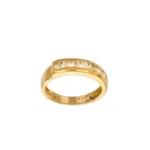 ANELLO ORO GIALLO RIVIERA CON ZIRCONI BIANCHI