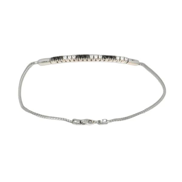 BRACCIALE ORO BIANCO CON ZIRCONI