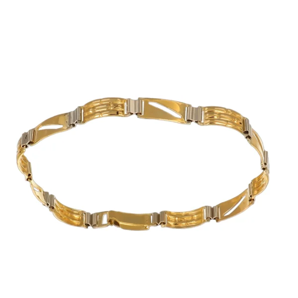 BRACCIALE DUE ORI FASCETTE SEMIRIGIDO