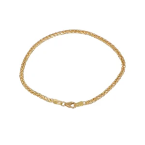 BRACCIALE ORO GIALLO TRECCIA TUBOLARE