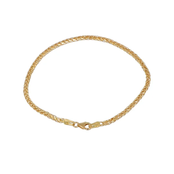 BRACCIALE ORO GIALLO TRECCIA TUBOLARE