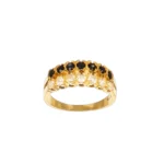 ANELLO ORO GIALLO CON ZIRCONI BIANCHI E BLU
