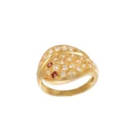 ANELLO ORO GIALLO SERPENTE CON ZIRCONI