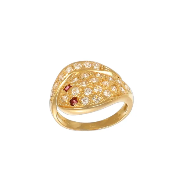 ANELLO ORO GIALLO SERPENTE CON ZIRCONI
