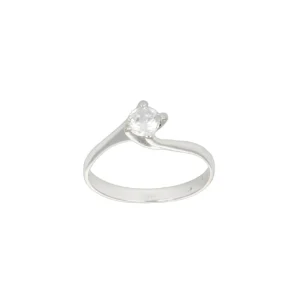 ANELLO ORO BIANCO CON ZIRC BIANCO