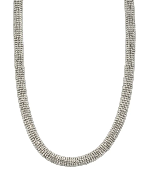 COLLANA ORO BIANCO SEMIRIGIDA