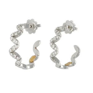 ORECCHINI ORO BIANCO CERCHI CON DIAMANTI RECARLO
