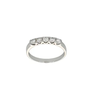 ANELLO ORO BIANCO  RIVIERA  CON ZIRCONI  BIANCHI