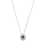 COLLANA ORO BIANCO CO ZAFFIRO BLU E DOPPIO GIRO DI DIAMANTI BLISS kt 0.34GSI