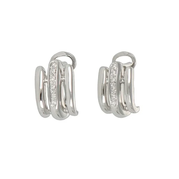 ORECCHINI ORO BIANCO CON ZIRC B