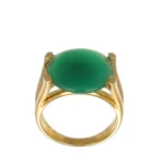 ANELLO ORO GIALLO CON AGATA VERDE