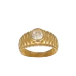 ANELLO ORO GIALLO CON ZIRCONE BIANCO