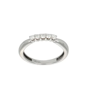 ANELLO ORO BIANCO RIVIERA CON DIAMANTI BLISS KT0.04X5 GVS1