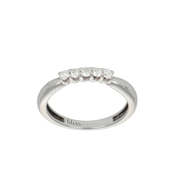 ANELLO ORO BIANCO RIVIERA CON DIAMANTI BLISS KT0.04X5 GVS1