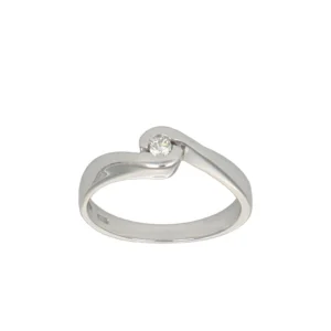 ANELLO ORO BIANCO SOLITARIO CON DIAMANTE KT 0.05 GVS1