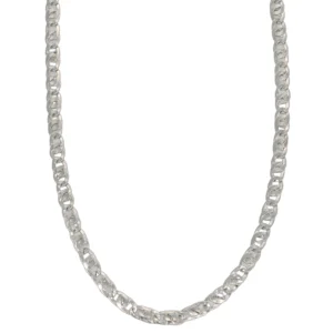 COLLANA ORO BIANCO MAGLIA PIATTA
