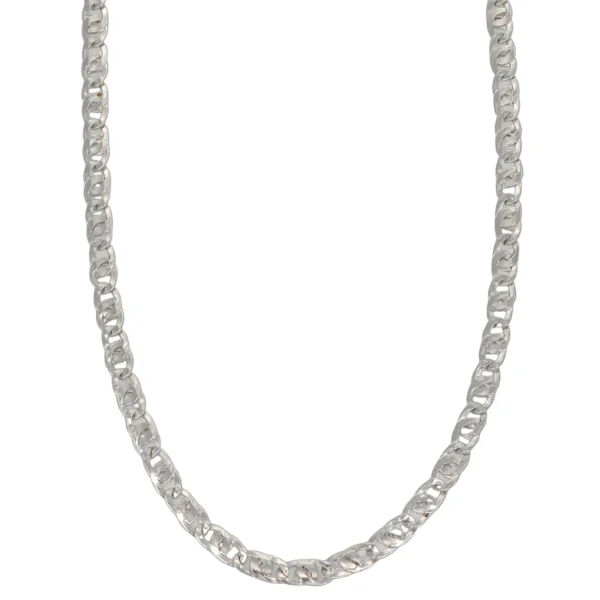COLLANA ORO BIANCO MAGLIA PIATTA