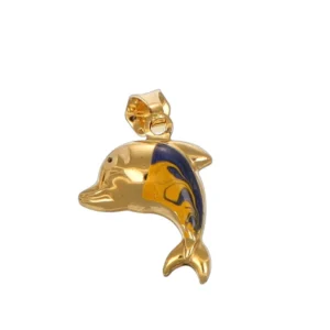 CIONDOLO ORO GIALLO PESCIOLINO SMALTATO