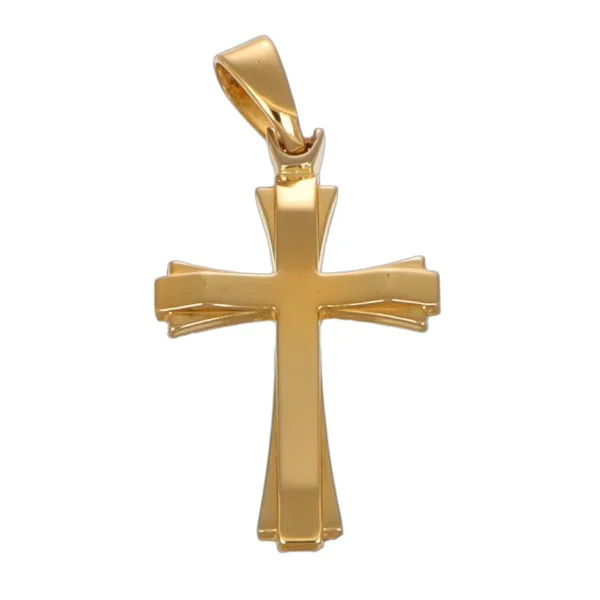 CIONDOLO ORO GIALLO LUCIDO SATINATO CROCE