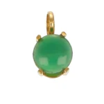 CIONDOLO ORO GIALLO CON AGATA VERDE