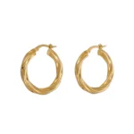 ORECCHINI ORO GIALLO CERCHI TORCION