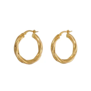 ORECCHINI ORO GIALLO CERCHI TORCION