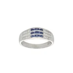 ANELLO ORO BIANCO LUC SAT CON ZIRC B E BLU