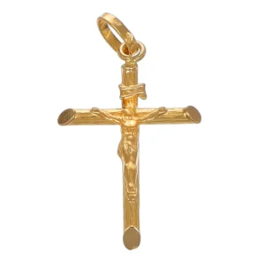 CIONDOLO ORO GIALLO CROCE CON GESÙ